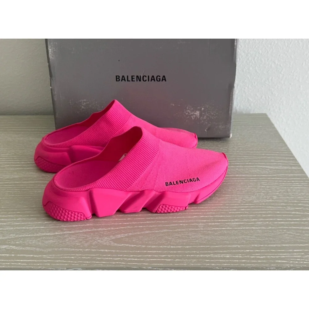 Balenciaga Speed Mule Sneakers Neon Pink 38EU 8US‎ Preowned